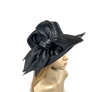 Sombrero de satén negro con lazo para mujer, estilo clásico, para iglesia, Derby de Kentucky, vestido, cloche, sombrero para el sol, fascinador, fiesta de té, boda, novedad de <span class=keywords><strong>2022</strong></span> - Product Image 3