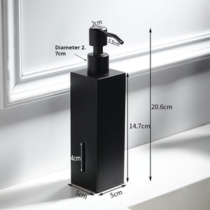 ที่ใส่สบู่ล้างมือสำหรับห้องน้ำในโรงแรมขวดสแตนเลสสีดำทรงสี่เหลี่ยมติดผนังหน้าต่างมองเห็นภาพสำหรับใช้ในห้องน้ำ - Product Image 5