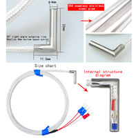 Waterproof and Oil Resistant Temperature Probe, Platinum Thermistor L-type Right Angle Pt100 Probe, Temperature Sensor