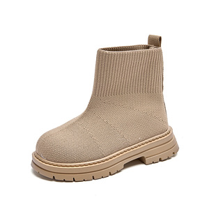 New Design Autumn Winter Children Knitted Flying Woven Shoes Soft Sole Fashion Casual Boots for Girls - Product Image 4