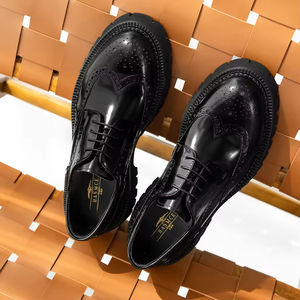 Zapatos de Vestir para Hombre DSYX G1118-26 2025, de Alta Calidad, Cuero Genuino, con Cordones, Punta Redonda, Suela Gruesa, Charol, para Oficina, Carrera, Boda - Product Image 2