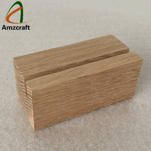 Amzcraft Handmade Oak Wood <b>Place</b> <b>Cards</b> <b>Holder</b> Craft Sign Stand for Wedding Party Events Decoration <b>Card</b> Display Block - Product Image 2