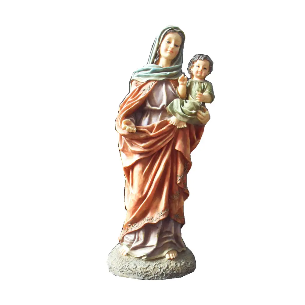שרף מלאכות דתי סדרת קדוש מריה ותינוק ישו צלמית עבור קתולי קישוט