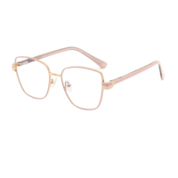 Monture de lunettes œil-de-chat pour femme G5304 en métal et acétate, charnière à ressort, plusieurs couleurs