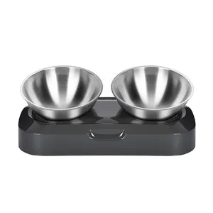 Cat Dog Food Bowl Whisker Friendly Stainless Steel Non Skid Dishwasher Safe May Also Prevent Acne Double Bowl For Cats