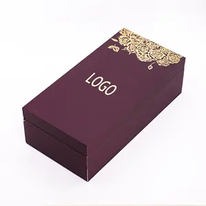 wine red Jewelry Jewellery rigid empty customized wood paper luxury gift boxes customize cardboard packaging box