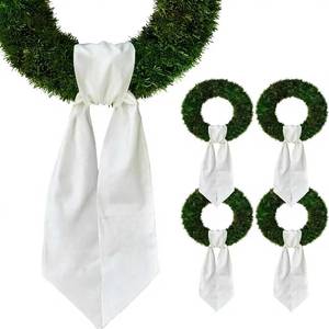 Christmas Front <b>Door</b> Blank Cotton Sash Support Embroidery <b>Wreath</b> Accessories for HomeThanksgiving Day Decoration - Product Image 4