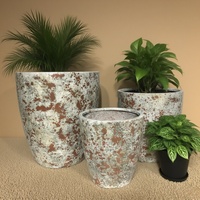 Pots à fleurs en béton rustique avec motif irrégulier pour plantes d'intérieur, utilisation sur bureau, 10x10x10cm