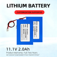 Baterai Lithium-ion Polimer Kustom 2.0Ah 11.1V Katoda LiCoO2 505274 untuk Perangkat Elektronik Portabel dan Perlengkapan Penerangan