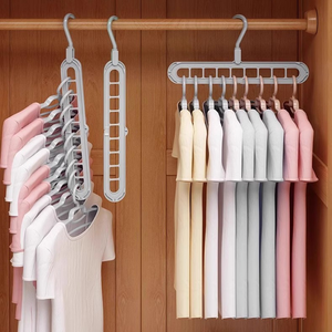 Gantungan baju Premium 9 Slot, Organizer kloset fleksibel PP hemat ruang - Product Image 3