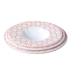 Assiettes rondes pour restaurant occidental, en mélamine, pour plats froids, vaisselle d'hôtel, utilisation pour les fêtes, motif rayé - Product Image 5