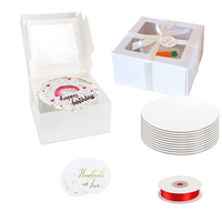 Carton papier plastique Pop emballage personnalisable carré luxe anniversaire clair boîte à gâteaux transparente avec poignée