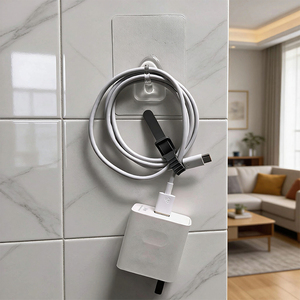 Nieuwe, milieuvriendelijke, zelfklevende, transparante wandhaken van <span class=keywords><strong>plastic</strong></span> voor keuken, badkamer, kantoor, kast, om jassen, kleding en handdoeken op te hangen - Product Image 2
