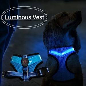 <span class=keywords><strong>Harnais</strong></span> rétractable de luxe pour <span class=keywords><strong>chien</strong></span>, rechargeable par USB, réfléchissant, <span class=keywords><strong>en</strong></span> nylon, avec LED lumineuse, motifs unis, modes de clignotement rapide et d'éclairage constant - Product Image 3