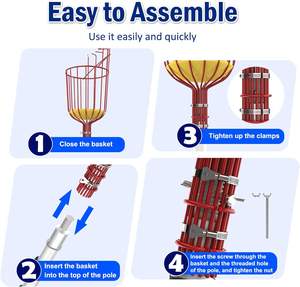 Recolector de frutas de 20 pies, cesta telescópica extensible de plástico, Manual, recogedor de manzanas, aguacates, higos, mangos - Product Image 3