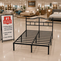 Lit double en acier de haute qualité, simple, élégant, durable, réglable, extensible, portable et pliable, idéal pour les chambres d'hôtel et d'appartement