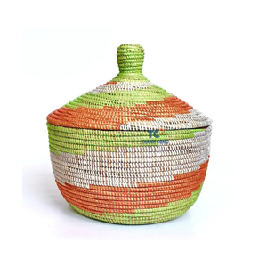 Thanh lịch và khá dệt handmade đầy màu sắc cỏ biển giỏ tự nhiên cỏ biển giỏ với nắp bán buôn - Product Image 1