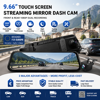 Système de caméra de tableau de bord avec rétroviseur, écran tactile de 9,66 pouces, enregistrement avant et arrière 1080P FULL HD, caméra DVR, système de sécurité pour véhicule