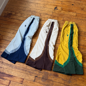 Custom <b>Men's</b> Elastic Waist Color Blocked Wide Leg Pants Spliced Design Breathable Lightweight Casual <b>Summer</b> Wear <b>Trousers</b> - Product Image 1