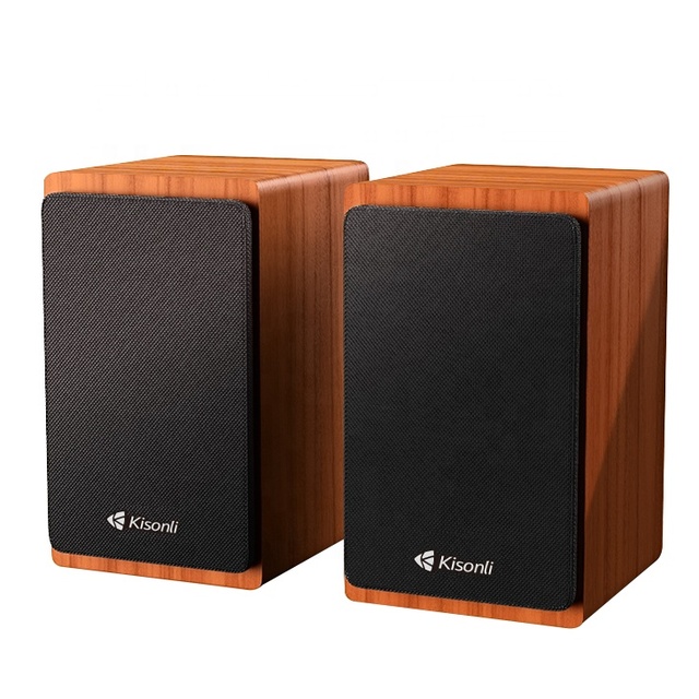 Kisonli Wooden Multifunctional Speaker Pc Usb 2.0 Speaker Computer Gaming with BT Function