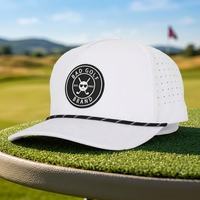 WINERT Gorra de Béisbol Deportiva de Lona y Poliéster Transpirable e Impermeable al por Mayor OEM, con 5 Paneles, Logotipo de Parche y Perforaciones Cortadas con Láser