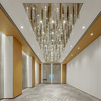 Lustre LED moderne design pour salon, escalier, hôtel, décoration, suspension en verre en forme de feuille de lotus