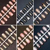 OEM ODM Capsules d'ongles en Acrylique ABS, Paillettes, Effet Ombré, Formes Ronde, Amande, Cercueil, Taille et Couleur Personnalisables, 10 pièces, Vente en Gros