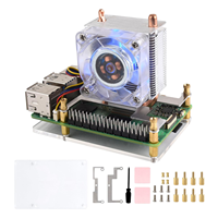Aismartlink Waveshare ICE Tower Ventilateur de refroidissement du processeur, compatible avec Raspberry Pi 5 Tube en cuivre en forme de U avec LED RVB colorée