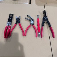 Kit d'outils de réparation automobile – Pince à étrangler à tige droite, Pince à tête coudée, Pince de serrage, Acier au carbone, Kit 5 pièces – Vente transfrontalière