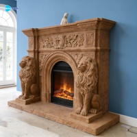 Contour de cheminée en marbre, manteau de cheminée en marbre sculpté à la main, manteau de cheminée en marbre français pour décoration intérieure