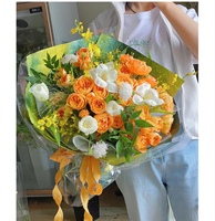Matériaux d'emballage en papier pour peinture à l'encre, série Tie-Dye, papier épais gaufré froissé pour l'emballage de bouquets