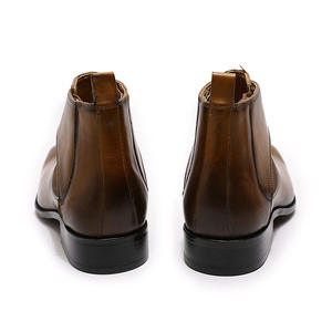 Botas de Vestir de Cuero Genuino para Hombre, Sin Cordones, Punta Puntiaguda, Suela de Goma, Diseño Sólido, Logotipo Bordado, Tendencia de Moda, Oficina, Carrera Profesional - Product Image 6