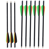 Flèches de carabine à poulies hybrides en carbone de 18 pouces, pointes interchangeables, nocks demi-lune pour le tir sur cible