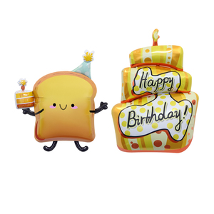 Palloncini a Tema Pasticceria, Simpatici Palloncini in Foil a Forma di Toast e Torta di Compleanno per Feste Brunch e Decorazioni in Stile Caffetteria - Product Image 3