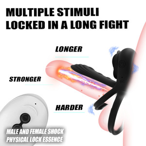 Anello Vibrante per <span class=keywords><strong>Stimolazione</strong></span> Clitoridea Impermeabile Ricaricabile USB Controllato da App Wireless con Funzione di Blocco del Seme e Risonanza di Coppia - Product Image 2