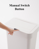 ELPHECO Poubelle à capteur de grande capacité 50L en plastique PP + ABS Poubelle électronique intelligente pour bureau et usage domestique debout