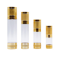 Flacon pompe sans air de luxe or et argent 5ml 10ml 30ml pour sérum, fond de teint, crème, essence, lotion