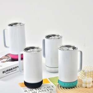 Vaso térmico de sublimación con altavoz inalámbrico de 14 oz de acero inoxidable con asa, desde almacén de EE. UU. - Product Image 2