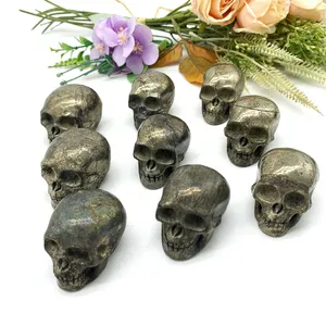 Wholesale Natural Crystals High Quality Pyrite Skull Ornament For Home Decoration