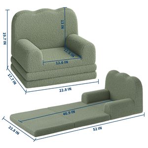 Canapé pour enfants Giving Tree 19,7x22,8x17,7 pouces, chaise pliable en mousse haute densité pour enfants de 3 ans et plus - Product Image 1