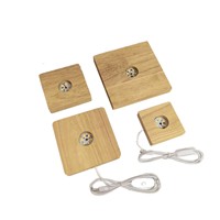 Base de lampe de nuit LED carrée au design minimaliste moderne avec port USB et lumière d'ambiance DIY pour la maison et le bureau
