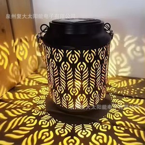 Solar Garden Lantern <b>Led</b> Iron Art Hollow Outdoor <b>Light</b> Moroccan Style Water Resistant Free Standing 2 Year Warranty - Product Image 3
