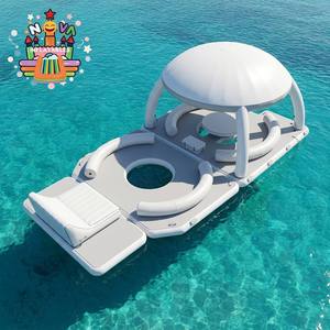 Piattaforma Galleggiante Gonfiabile Personalizzata Marca NOVA per <span class=keywords><strong>Spiaggia</strong></span> e Piscina con Tettoia in PVC - Product Image 1