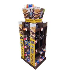 Customized Cardboard Stand Flexible Cardboard Printing Shelving Tiered Serving Advertising Supermarket Custom Chocolate Bar Corrugated Displaying Stand