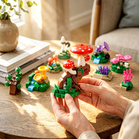 JMBricklayer Ensemble de blocs de construction champignon 12 en 1, 982 pièces, paysage forestier, briques MOC, ensemble de blocs à assembler soi-même, vente en gros, jouet