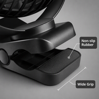 Ventilateur portable à clipser alimenté par batterie 5000mAh 360° °   Ventilateur personnel rechargeable par USB rotatif pour poussette de bébé, camping, salle de sport
