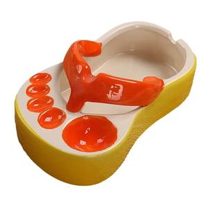 Chanclas coloridas Cenicero Decoración Para sala de estar adornos accesorios para fumar figura de mesa divertida artesanía de cerámica decoración del hogar - Product Image 2