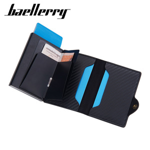 กระเป๋าใส่บัตรผู้ชาย Baellerry ขนาด 4 นิ้ว ป้องกัน RFID แบบดีดบัตรอัตโนมัติ ลายเพชรดำ - Product Image 2