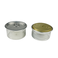 Bocaux en plastique transparent PET de qualité alimentaire, 30 ml, 100 ml, 120 ml, pour thon, avec joint d'étanchéité, vides