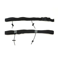 Ceinture de course en polyester noir durable avec support de numéro de course élastique 92x25mm toutes saisons